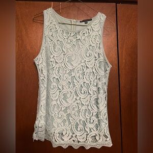 Adrianna Papell Mint Lace Sleeveless Tank Top